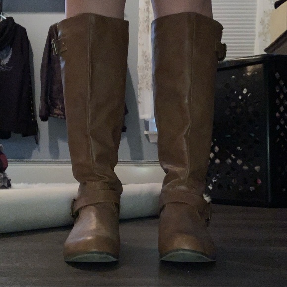 Brown Knee High Tall Boots Size 8.5 - Picture 3 of 6